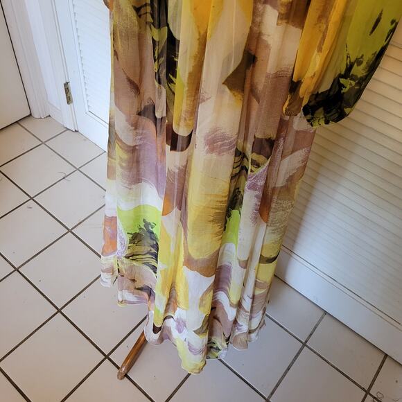 ASOS Design Green Sheer Long Sleeve Maxi Dress Women's Size 0 - Picture 7 of 8